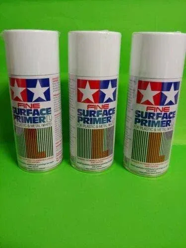 3 PACK Tamiya 87044 Surface Primer L White 180ml for Plastic &amp; Metal