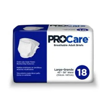 ProCare Adult Brief, MEDIUM, Heavy Absorbency, CRB-012/1 - 2 Bags (32 Briefs)