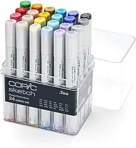 Copic Markers 24-Piece Sketch Basic Set Free Expedited Shipping