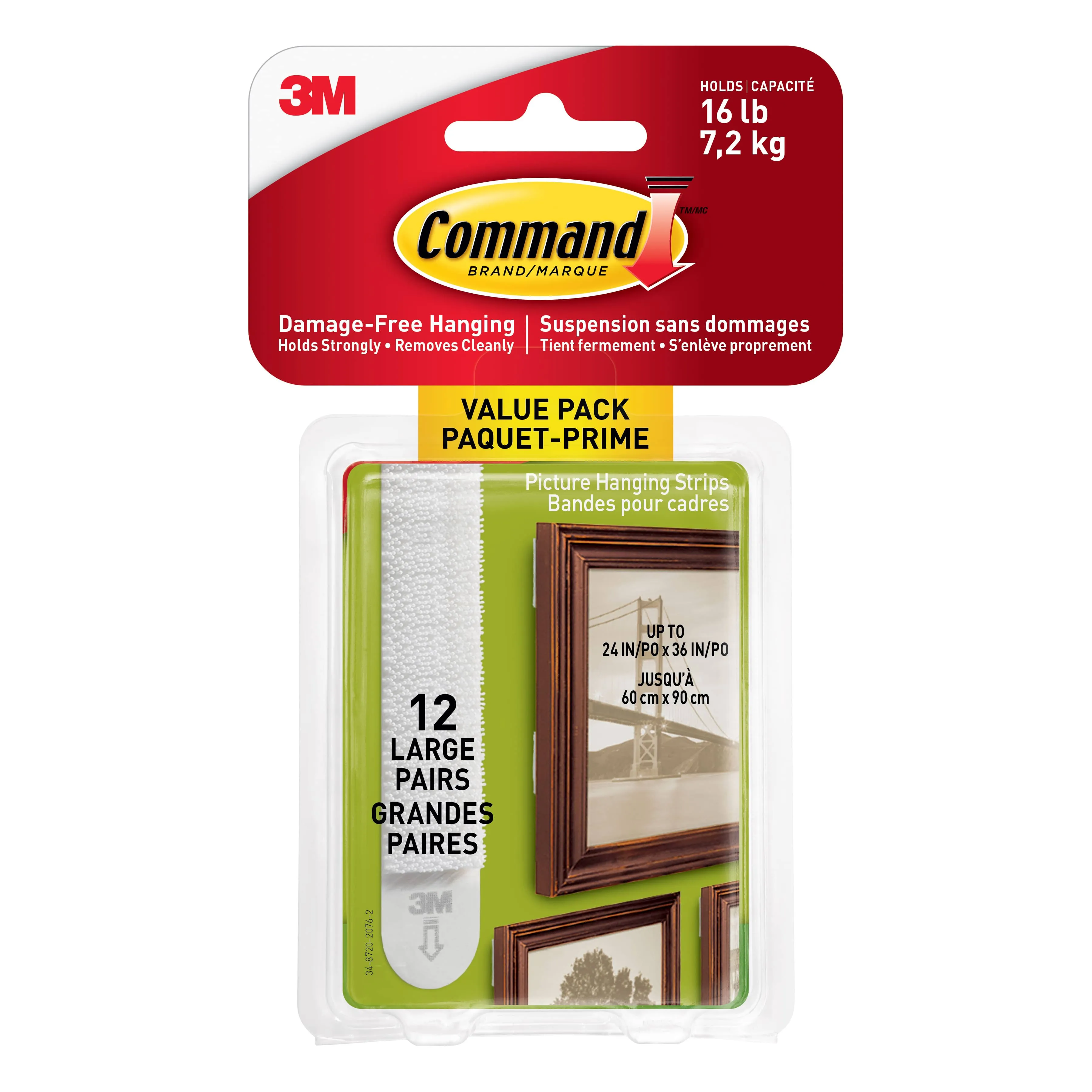 Command 12-Pack White Large Picture Hanging Strips