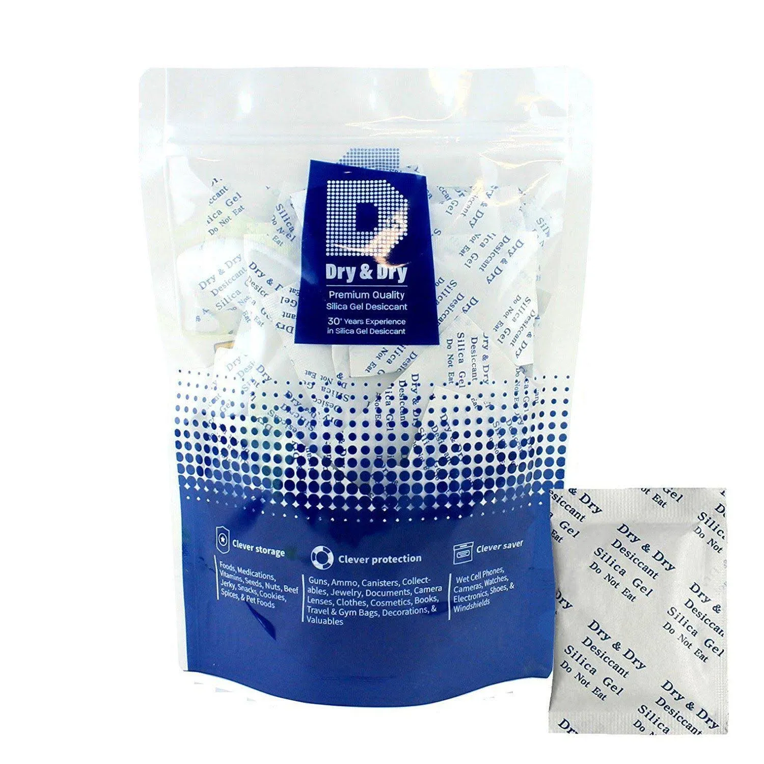 5 Gram Pack of 50 Dry&dry Silica Gel Packets Desiccant Dehumidifiers