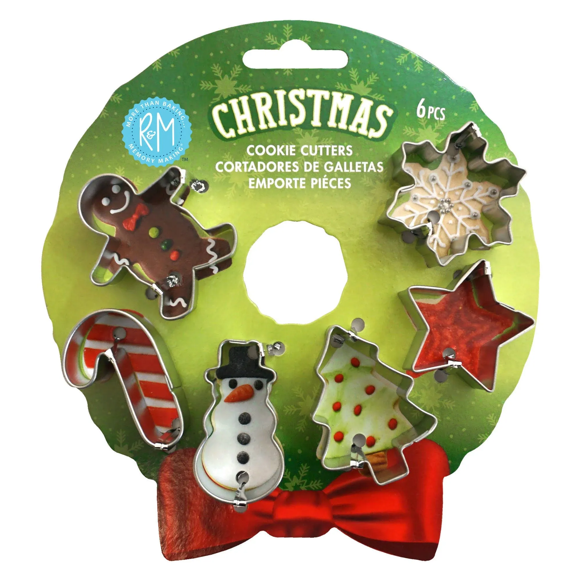 R&M International 6 Piece Mini Christmas Cookie Cutter Set