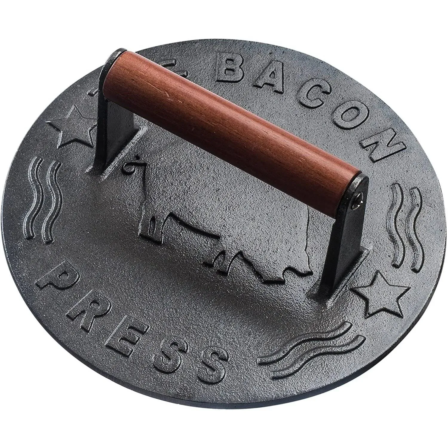 Bellemain Bacon Press 8.5-Inch round | Heavy-Duty Cast Iron Grill Press 