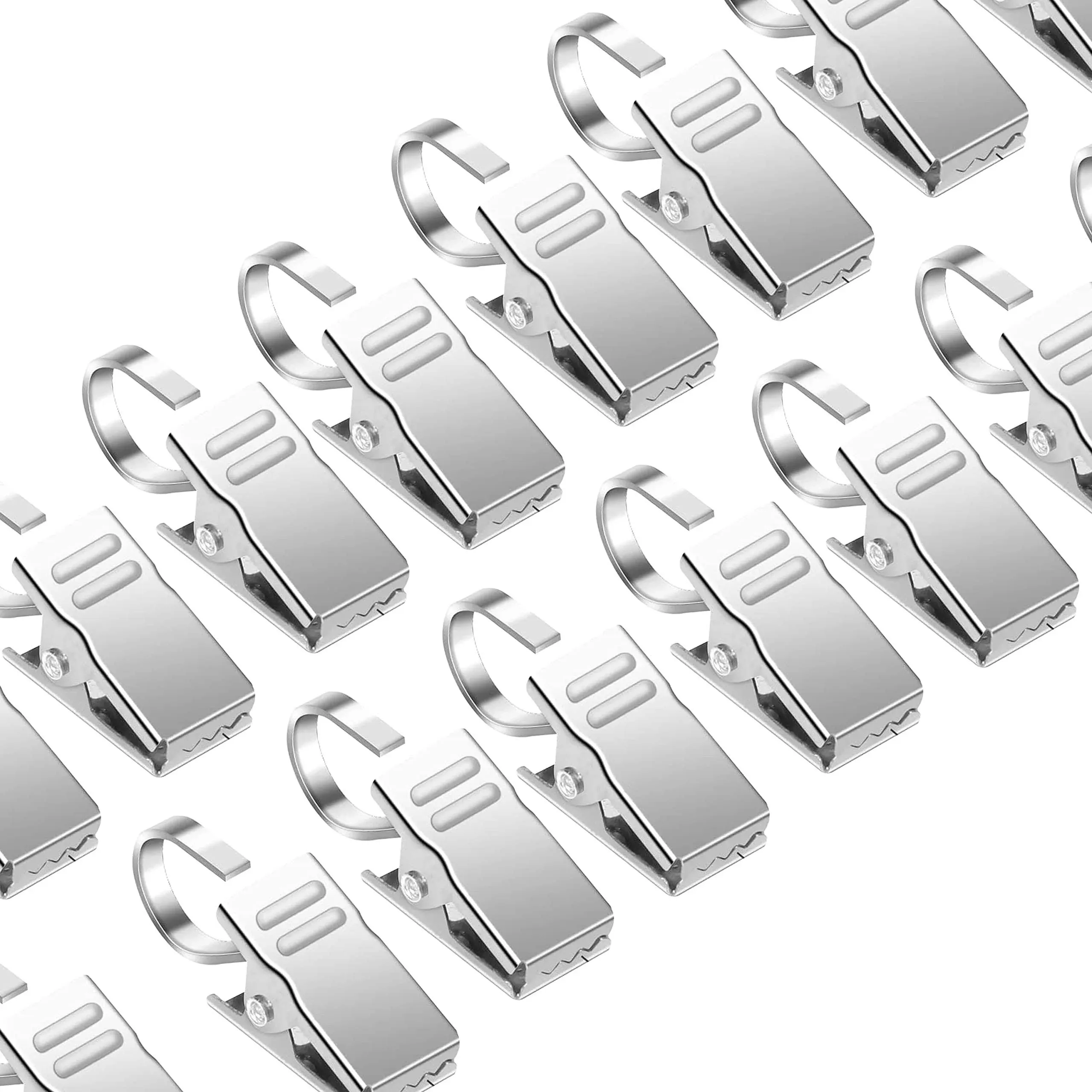 ✮✮✮✮ - Curtain Clips | Pack of 50 | Stainless Steel Heavy Duty Hanging Clamps...