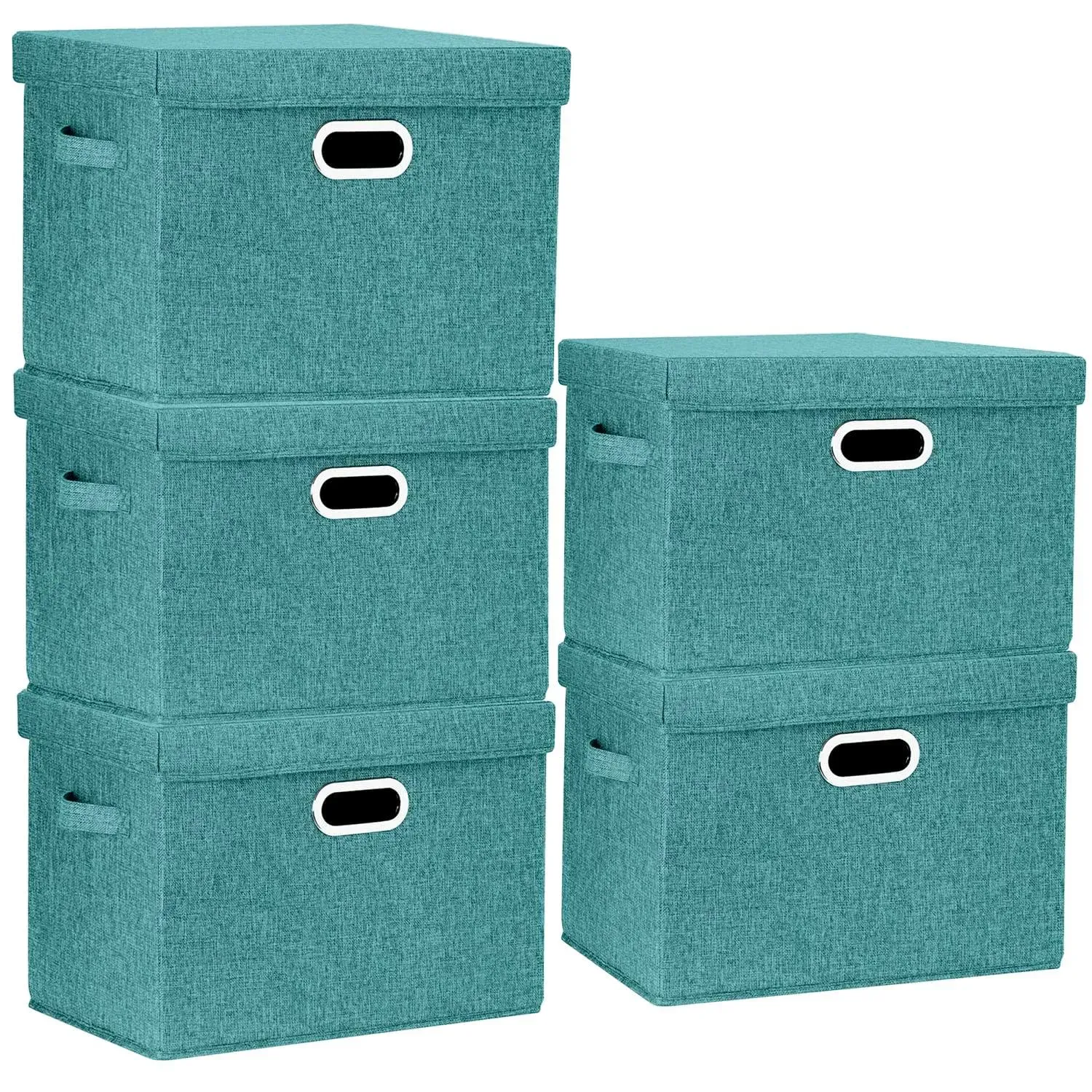 TYEERS Large Collapsible Storage Bins with Lids, Organization Bins for Closet ...