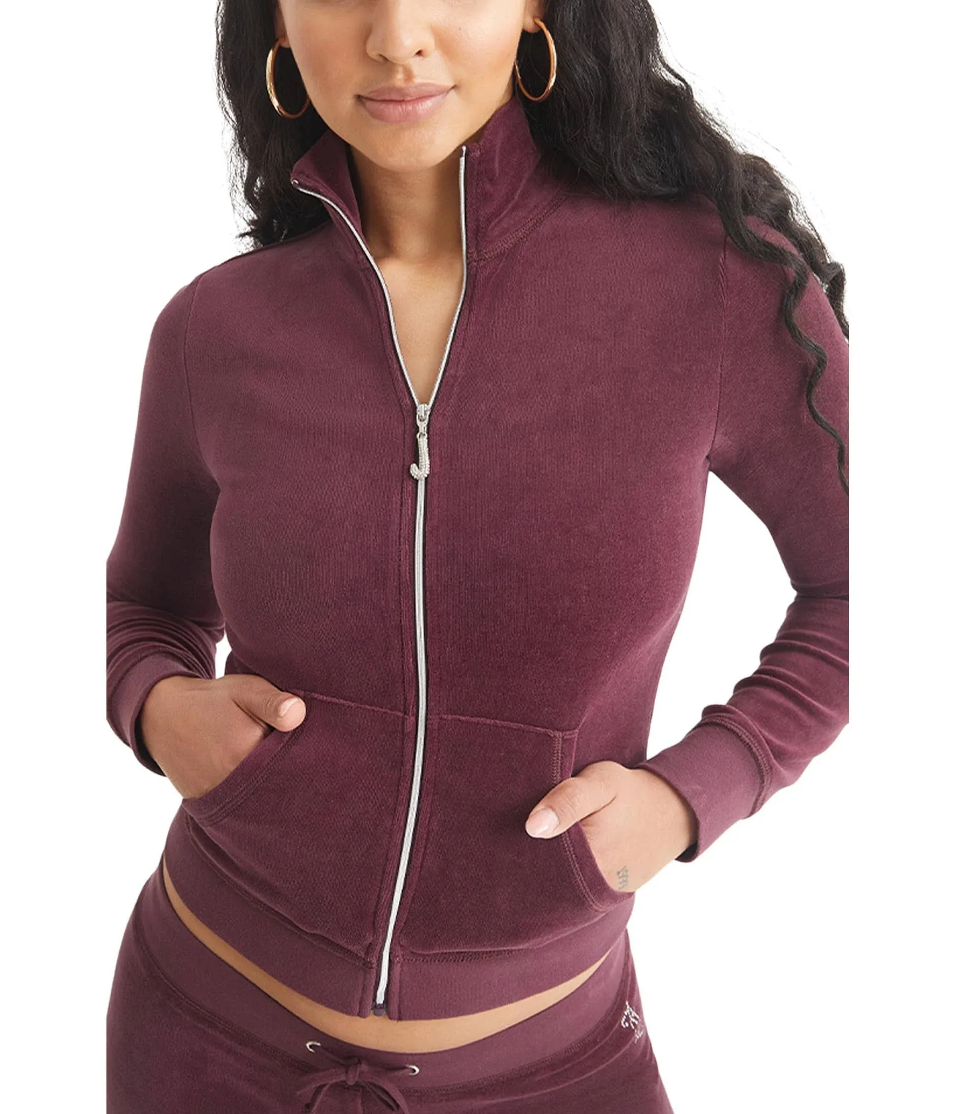 Juicy Couture Women's Heritage Mock Neck Track Jacket - Plonk