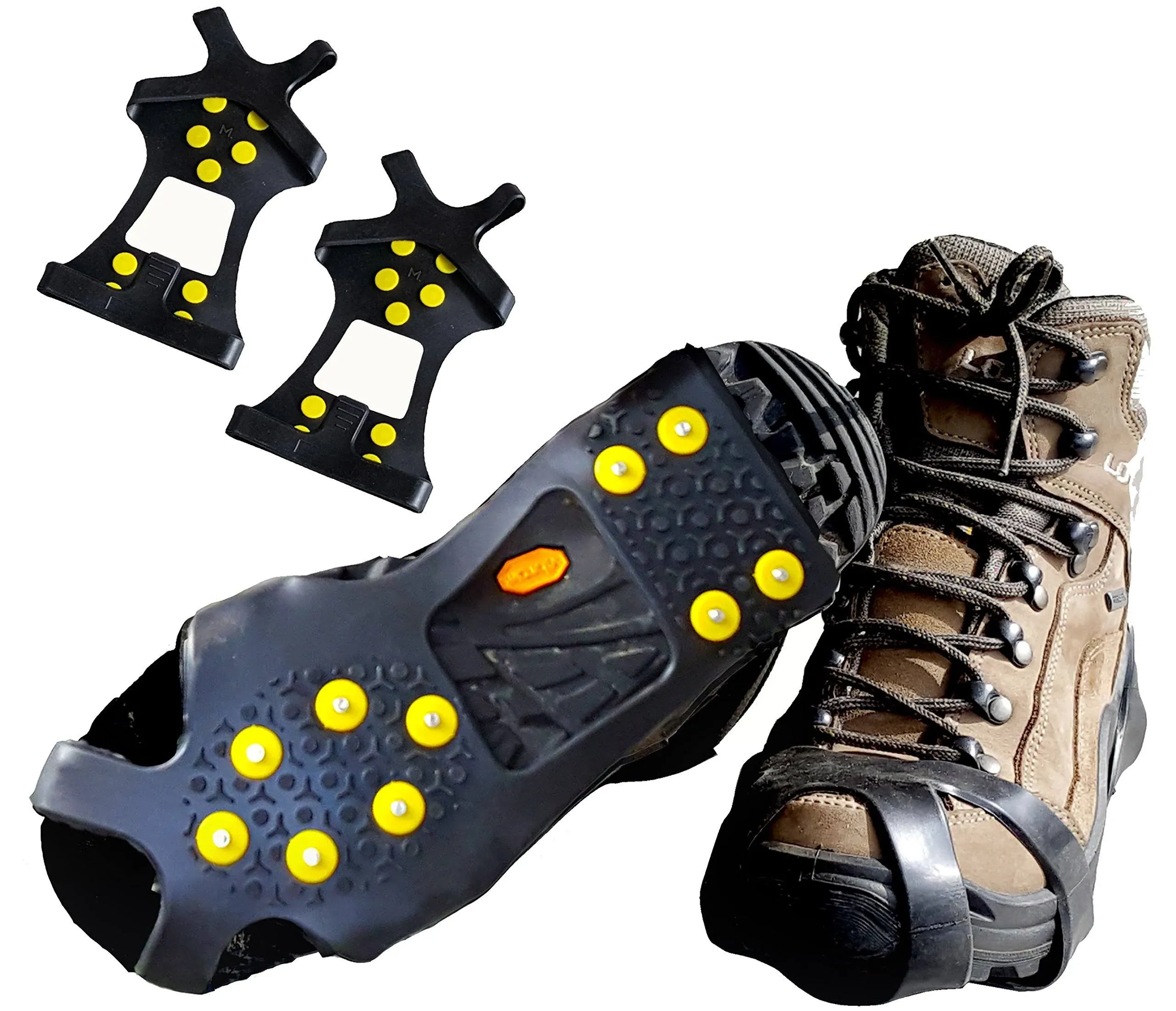 Limm Ice Snow Traction Cleats - Lightweight Crampon Cleats for Walking on Snow & Ice - Anti Slip Grippers Fasten Quickly & Easily Over Footwear - Protable Grips for Shoes and Boots