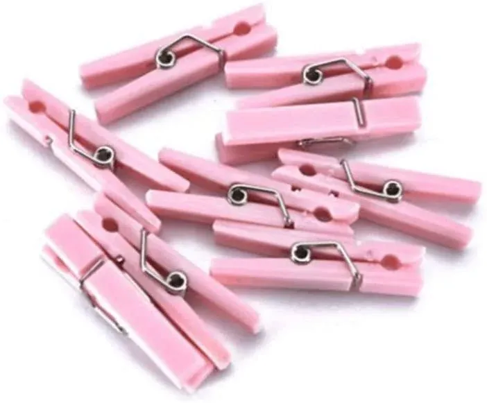 60 Baby Shower Clothespin Games Pink