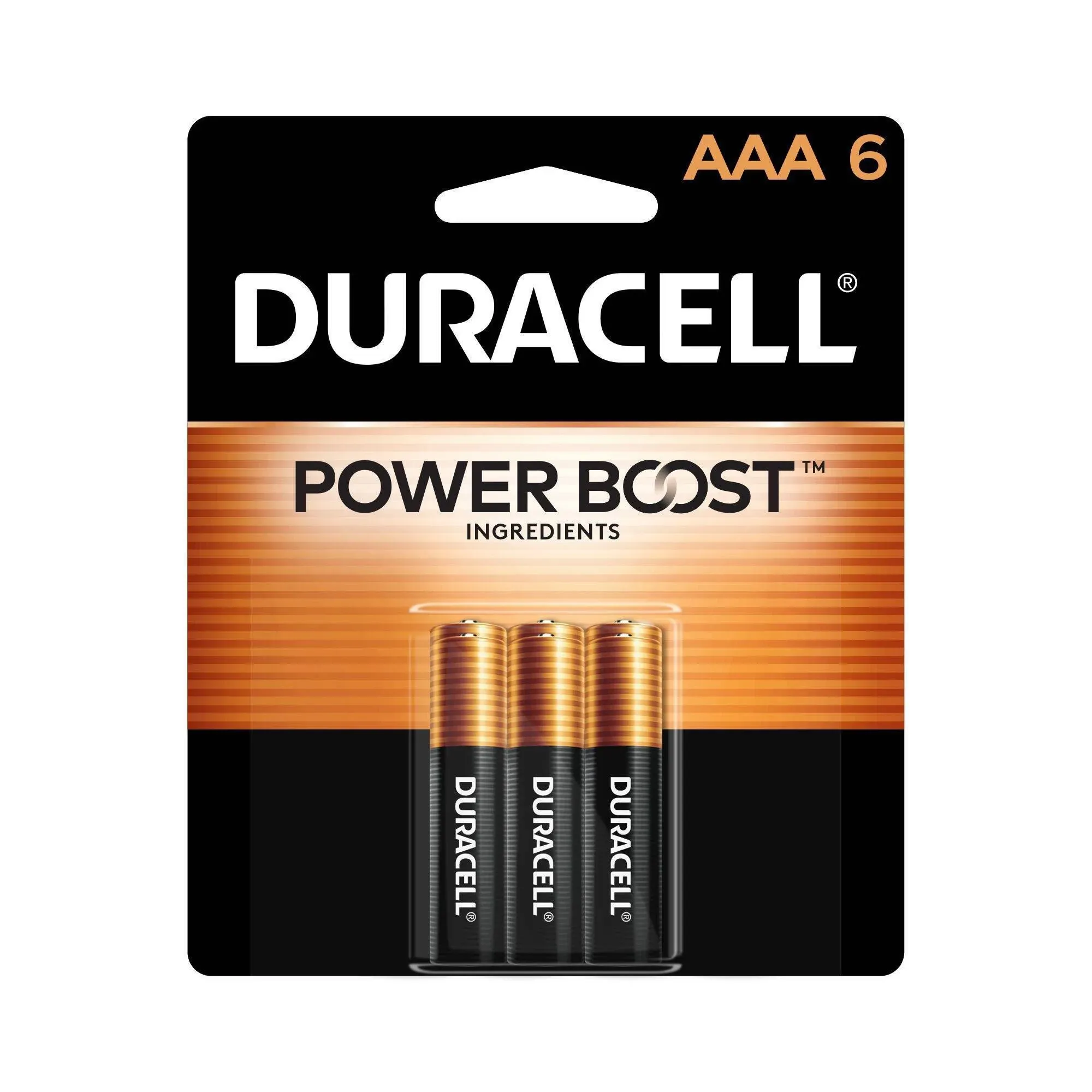 Duracell Power Boost Batteries, Alkaline, AAA, 1.5 V - 6 batteries