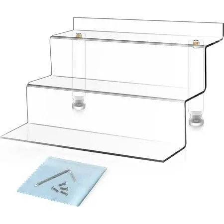 Mocoosy 2 Pack 3 Tier Clear Acrylic Riser Display Shelf for Amiibo Funko Pop ...