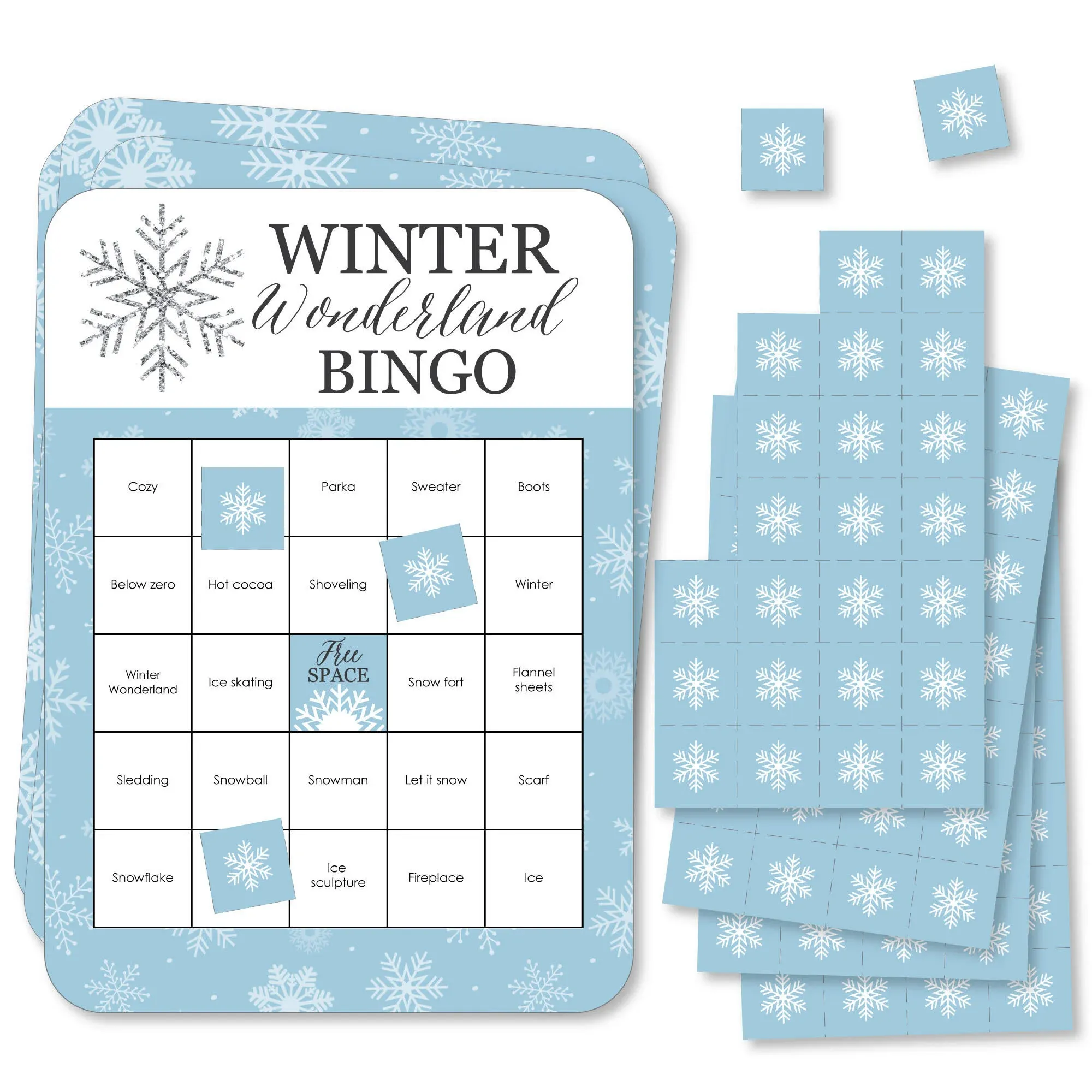 Winter Wonderland Bingo Cards and Markers