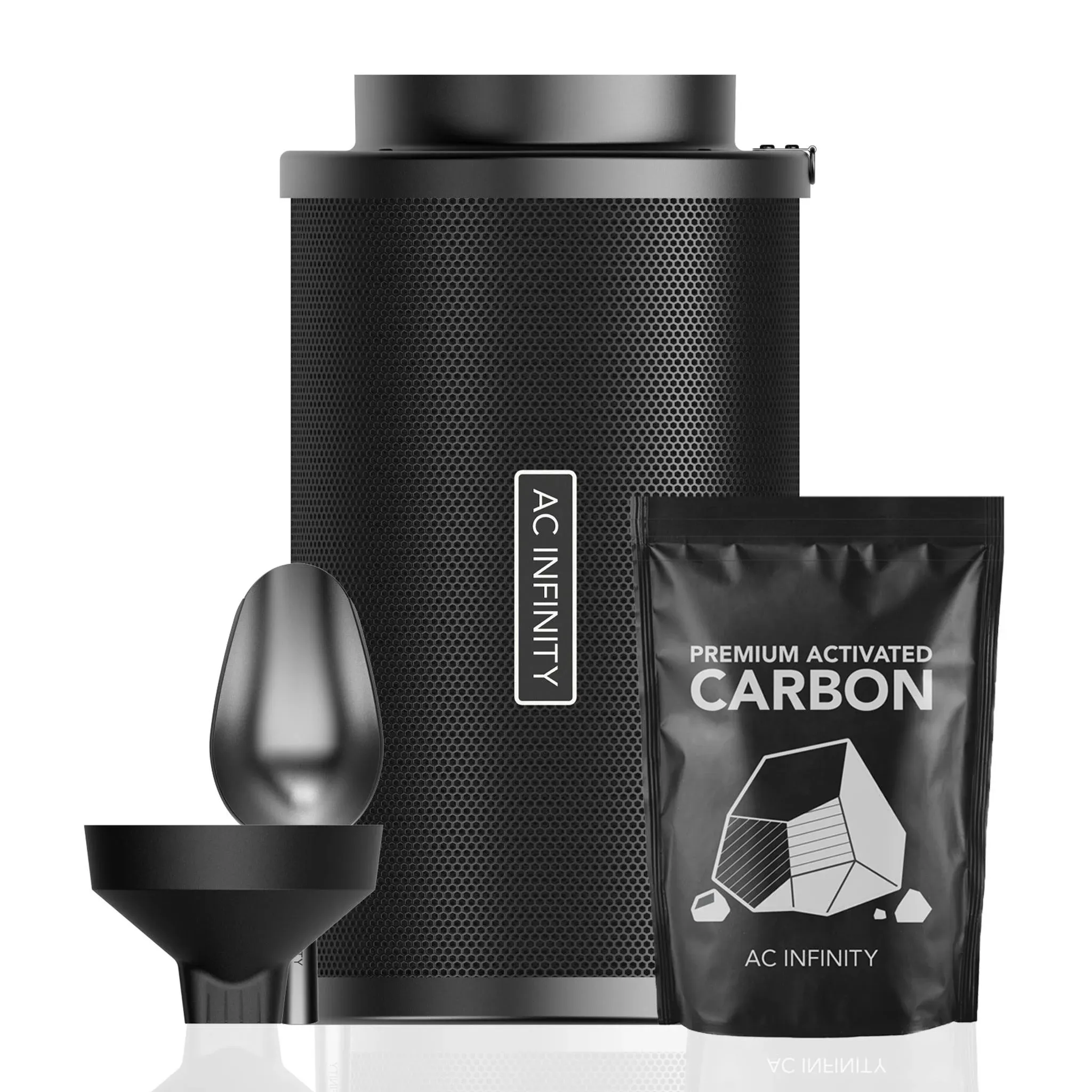 AC Infinity Refillable Carbon Filter Kit with Charcoal Refill 8-Inch