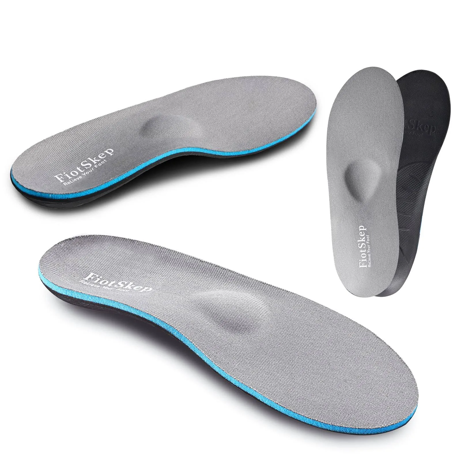 FiotSkep High Arch Metatarsal Pad Orthotics for Men12-12.5/Wom<wbr/>en14-14.5, Gray 