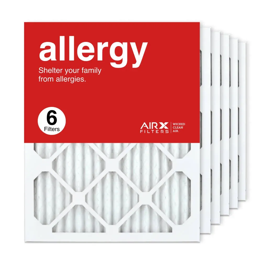 AIRx Allergy 16x20x1 MERV 11 Pleated Air Filter - Made in The USA - Box of 6