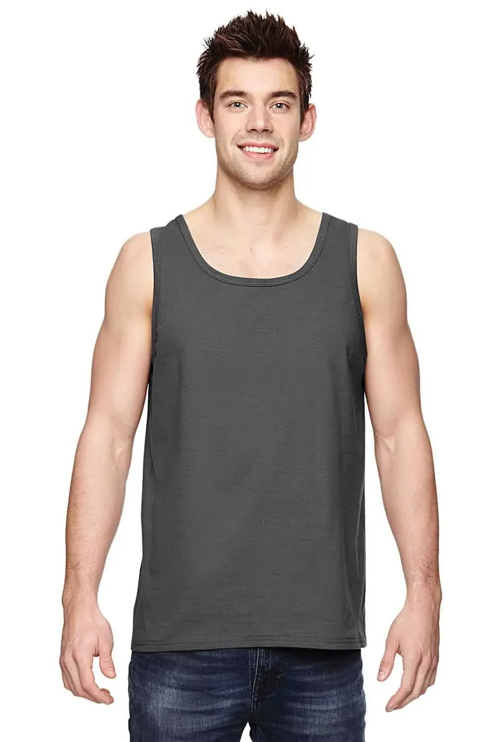 Fruit of The Loom 39tkr Adult HD Cotton Tank - Charcoal Grey - L