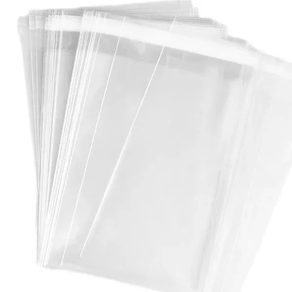 100Pcs Clear Automatic Sealing Flat Cello/Cellophane Treat Bag Packaging Bags with Adhesive Closure Good for Snacks Bakery Cookies Candies (4 1/2" X 5 1/2")