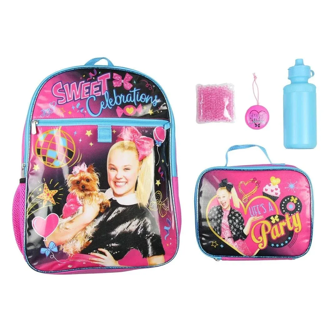 Nickelodeon Jojo Siwa Party Sweet Celebrations Graphic Backpack 5 PC Mega Set