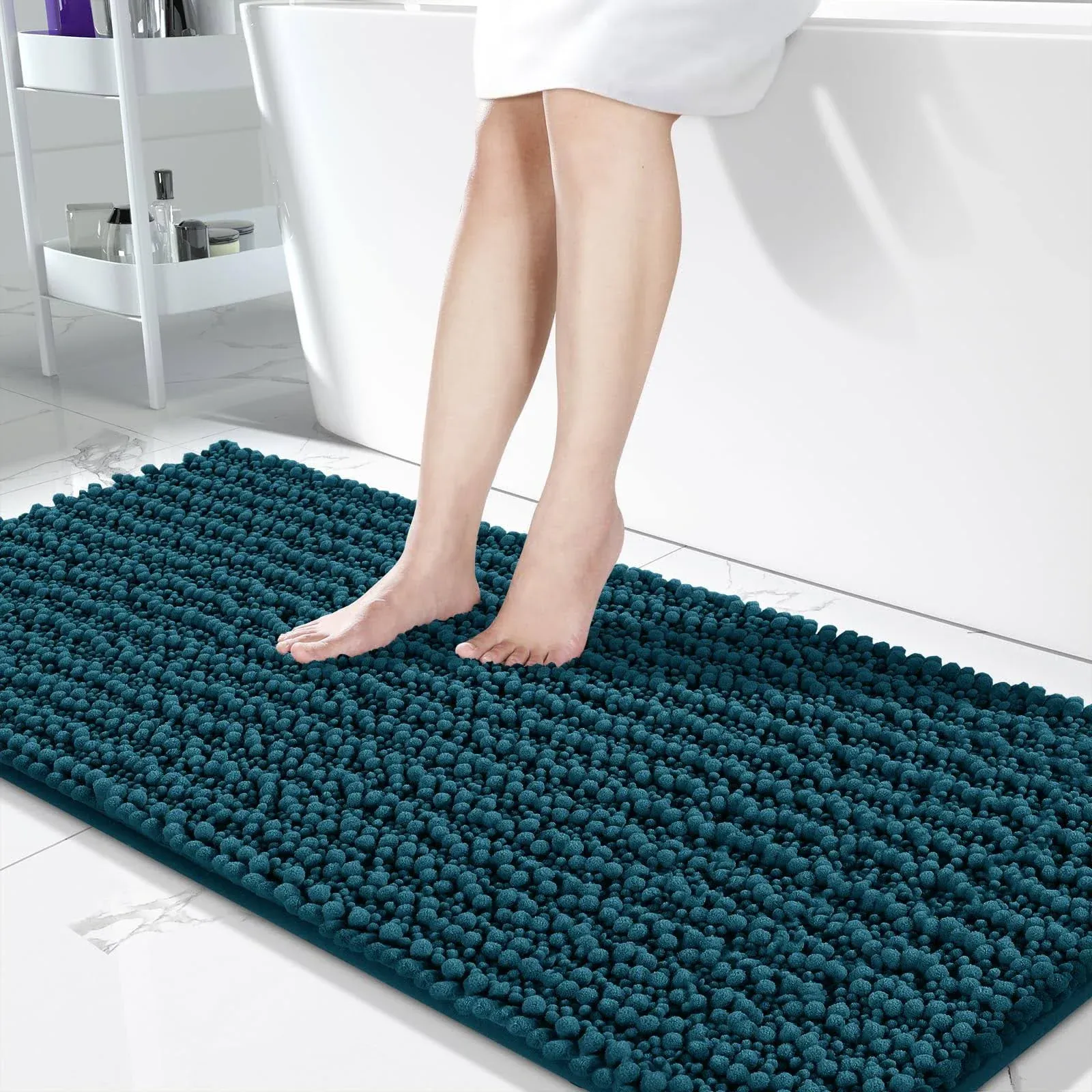 Yimobra Original Luxury Chenille Bathroom Rug Mat, 60.2 x 24 Inches, Soft Shaggy