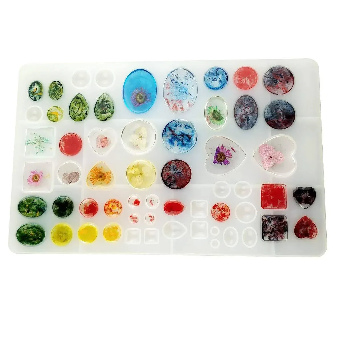 Gem Jewelry Silicone Casting Mold, for Resin Epoxy DIY Crafting, Earring, Pendant, Studs Jewelry Making (Large)