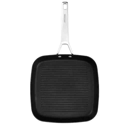 MsMk 11 Inch Square Grill Pan Bacon Carbonize also Nonstick PFOA Free Non-Tox...