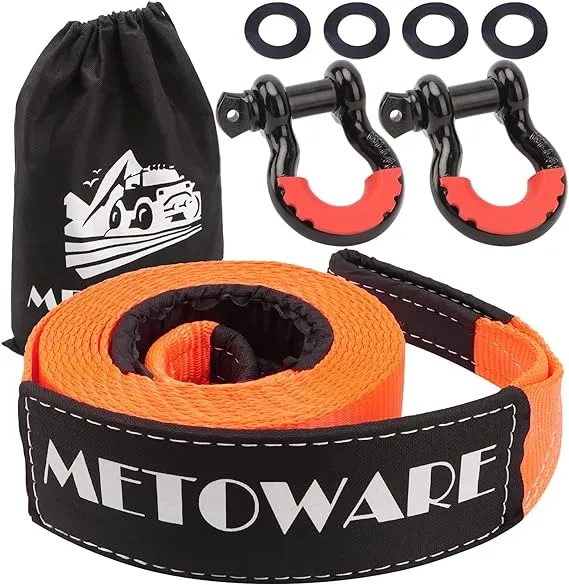 Heavy Duty Tow Strap Recovery Kit - 3&#034; x 20ft35000lbs Tree Saver Winch Strap ...