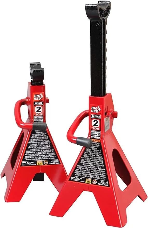 Big Red Jack Stands, 2 Ton / Steel / Red AT42002R