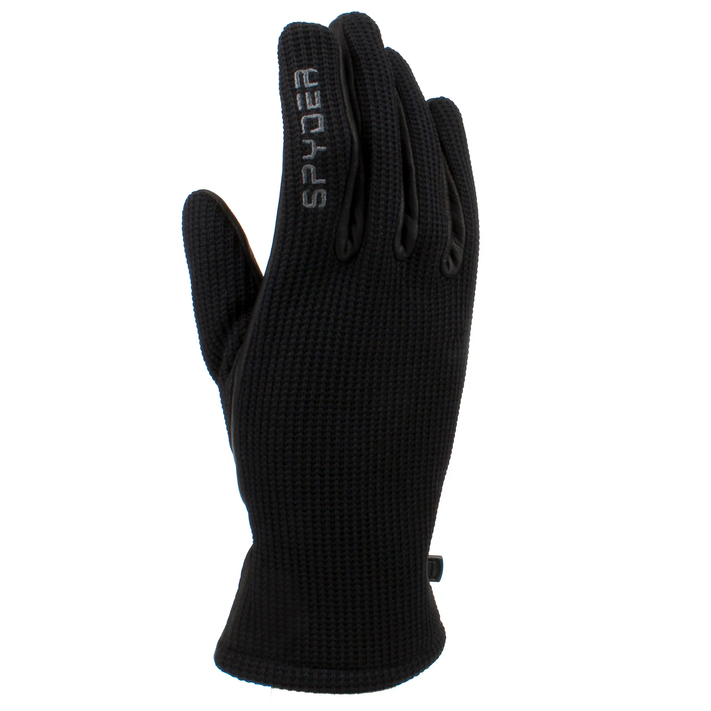 Spyder Leather Palm Black Gloves (Medium)