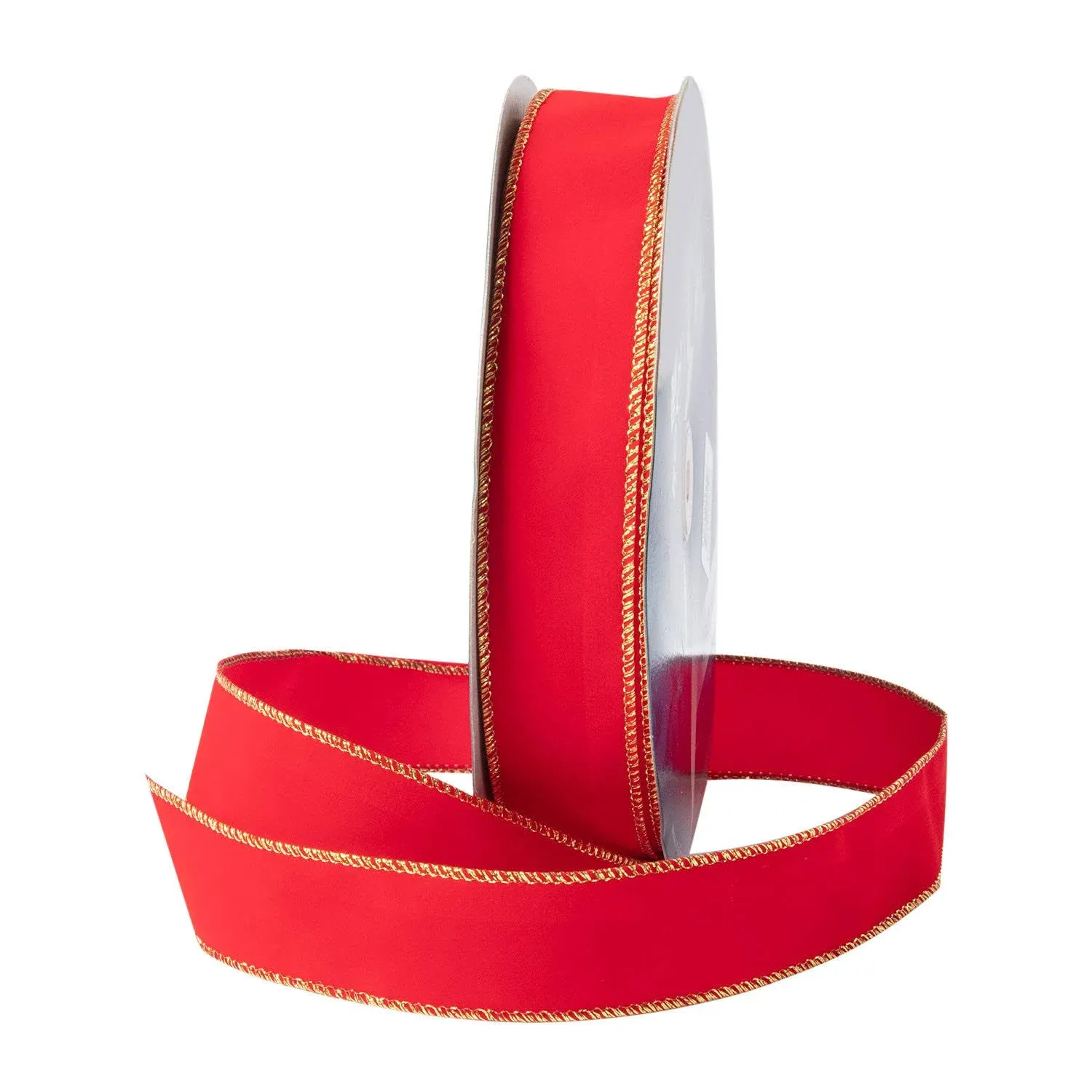 Royal Imports Wired Traditional Red Velvet Christmas Ribbon