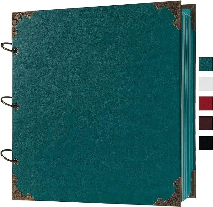 potricher 12 x 12 inch Large Leather Hardcover 80 Pages DIY Scrapbook Photo Album ...