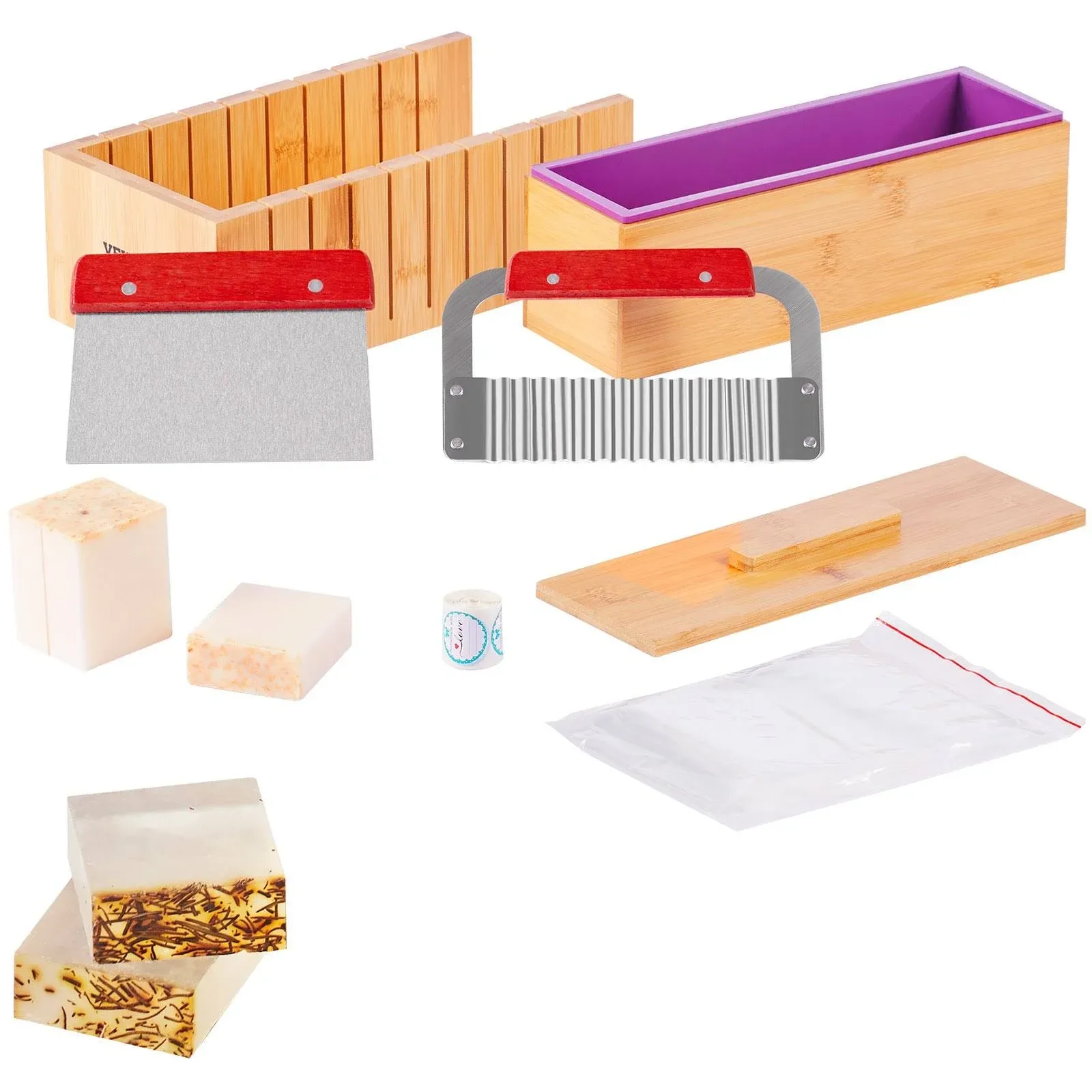 Soap Mold Making Kit with Wooden Cutter Soap Molds Silicone and Pour Process