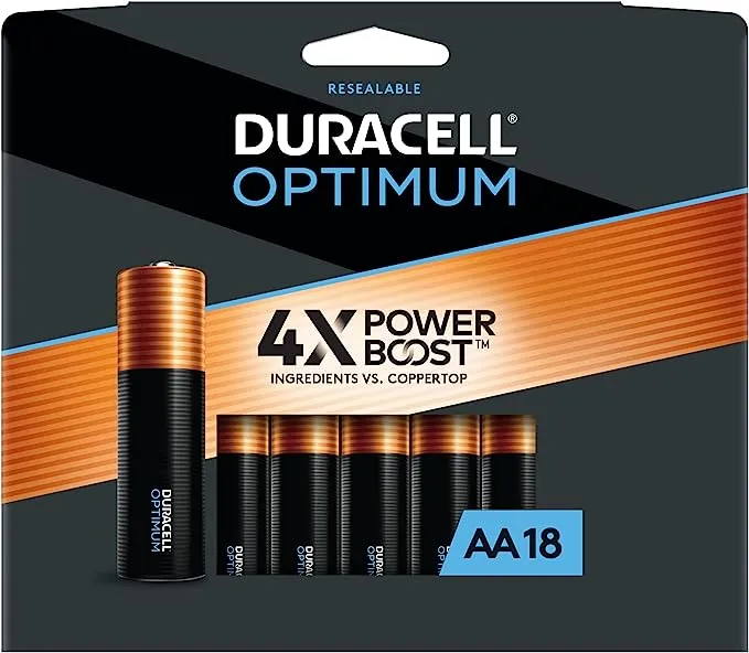 DURACELL Optimum AA Batteries with Power Boost Ingredients, 16 Count Pack Double A Battery with Long-Lasting Power, All-Purpose Alkaline AA Battery for Household and Office DevicesDURACELL Optimum AA Batteries with Power Boost I…