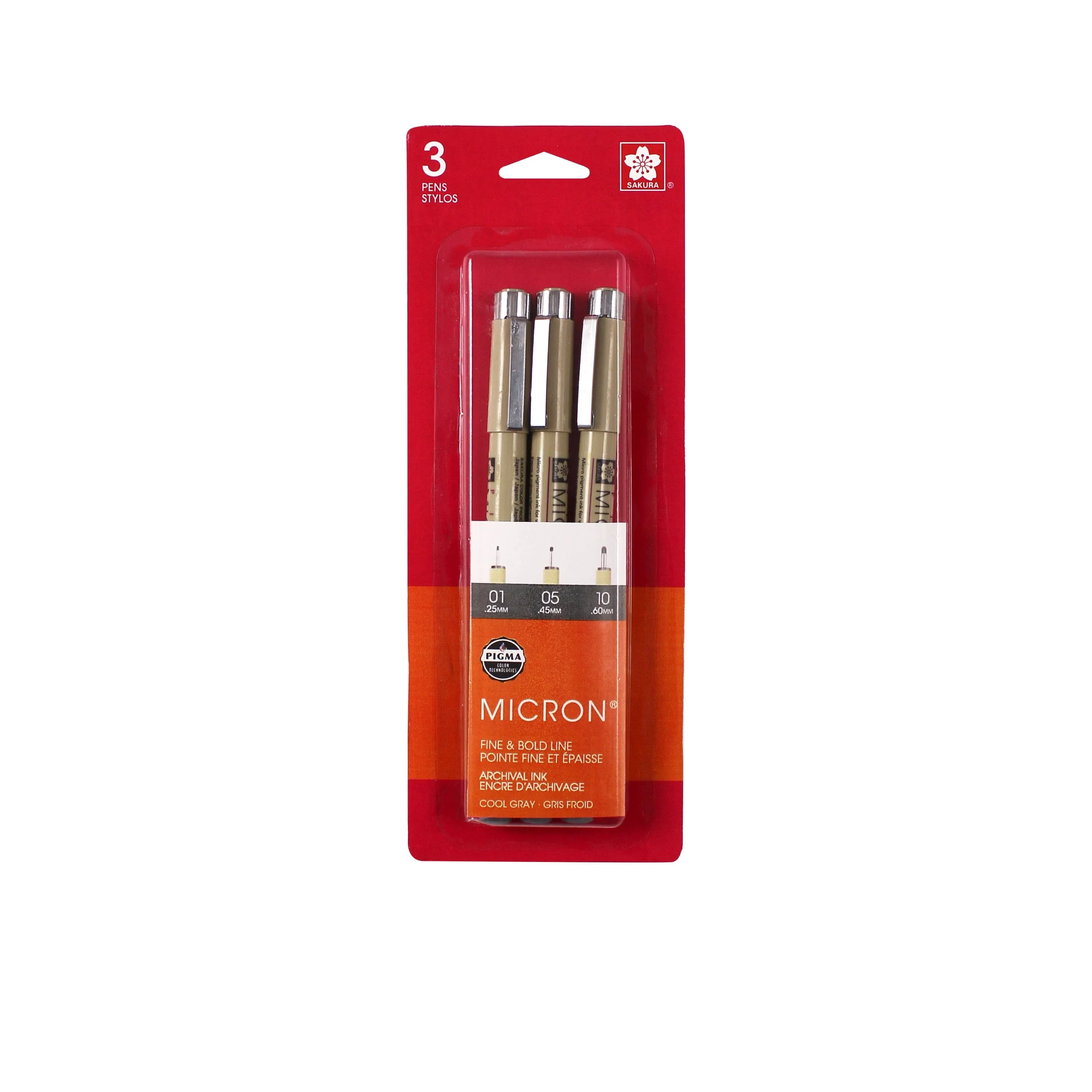 Pigma Micron Pen Set 3 Sizes: Cool Gray