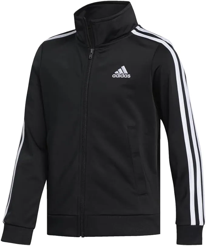 Adidas TRICOT BOMBER JACKET LIGHTWEIGHT BOMBER JACKET FOR BOYS SIZE LARGE BLACK