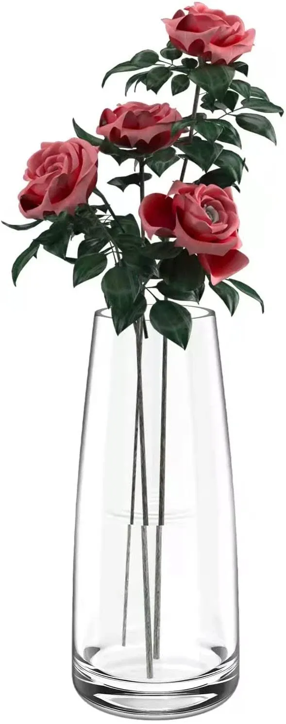 Tall Clear Glass Vases for Flower Centerpieces Home Decorative 8.6 Inch (Clear)