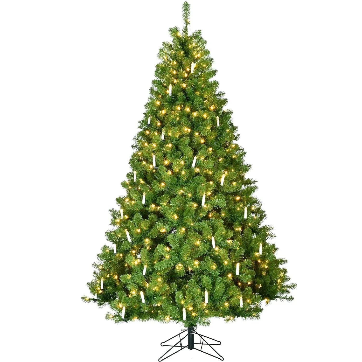 Fraser Hill Farm 7.5-Ft. Vintage Christmas Tree with Classic Candle and Warm White LED Lights