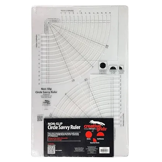 Creative Grids Circle Savvy 11-3/4in X 18-1/2in Quilt Ruler