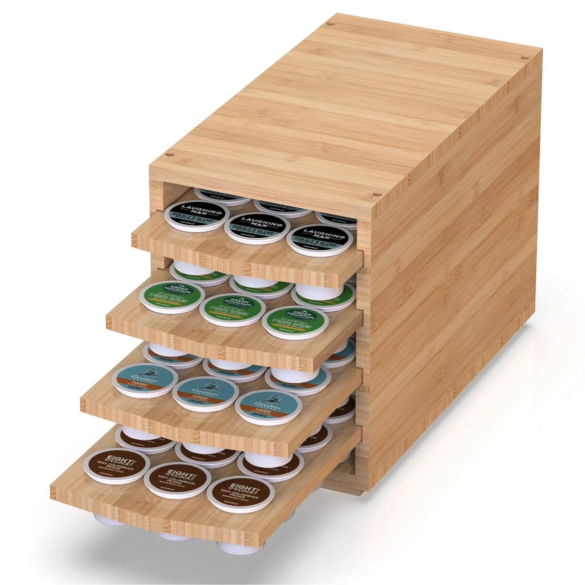 WELL WENG Coffee Pod Holder Compatible with 72 K-Cup Pods,4-Tier Natural 