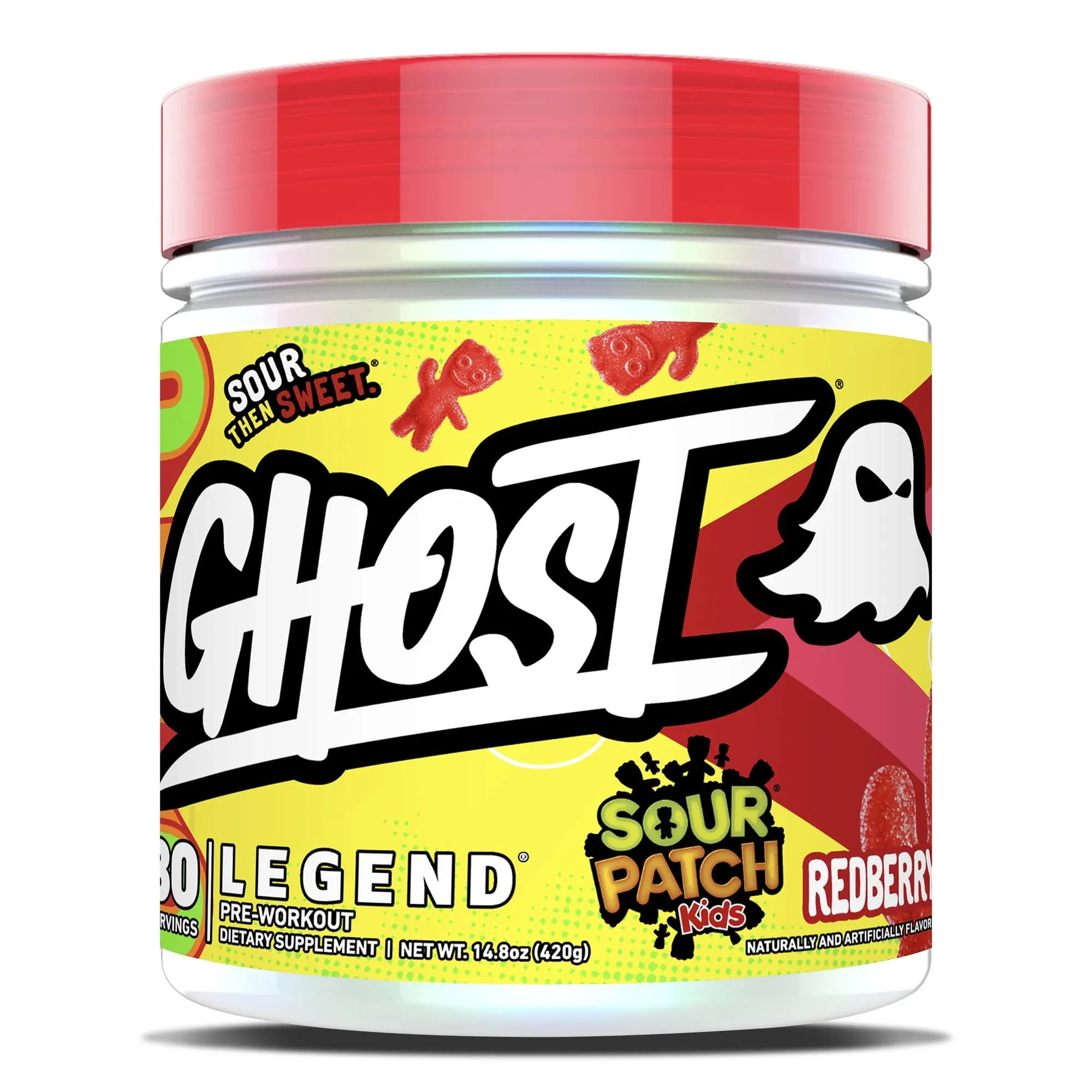 GHOST Legend V3 Pre-Workout Powder, Sour Patch Kids Redberry - 30 Servings – Pre-Workout for Men & Women with Caffeine, L-Citrulline, & Beta Alanine for Energy & Focus