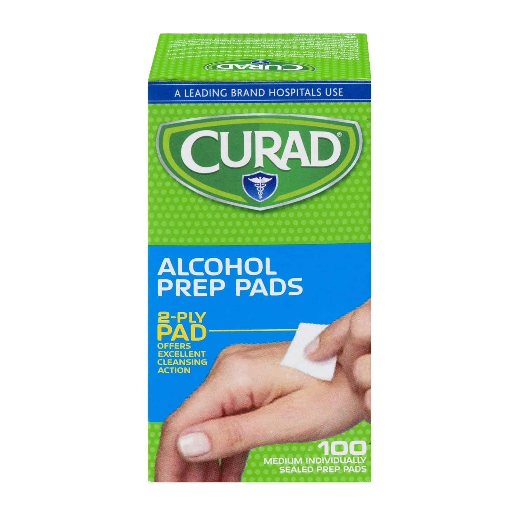 Curad Medium 2-Ply Sterile Alcohol Prep Pad, 100/Box