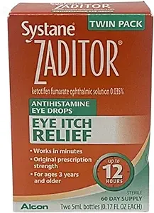 Zaditor Antihistamine Eye Drops, Twin Pack - 2 bottles, 0.17 fl oz each