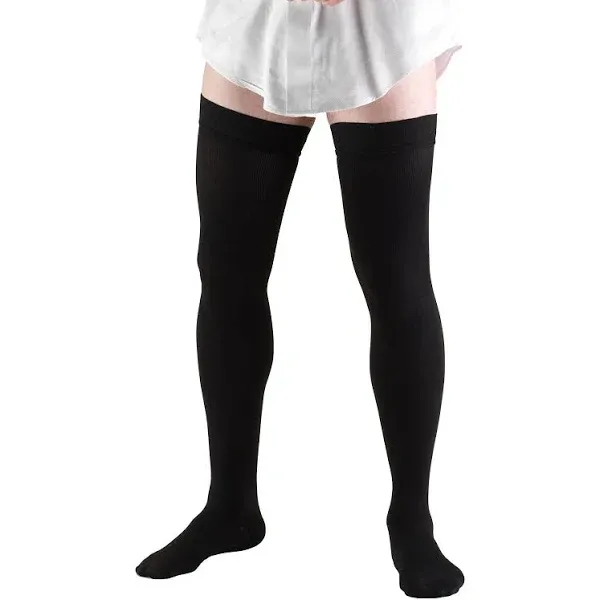 Truform Leg Health Thigh High DressCompressi<wbr/>on Socks 20-30 MmHg Black Med.