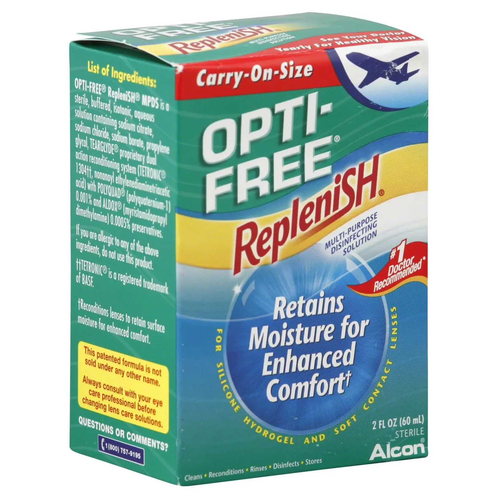 Opti-Free Replenish Disinfecting Solution, Multi-Purpose, Enhanced Comfort - 2 fl oz