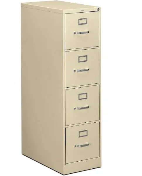 Hon 4-Drawer Vertical Lockable Filing Cabinet, Putty, Letter