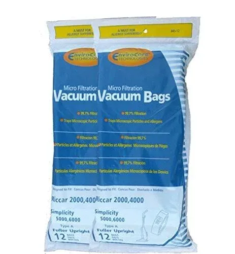 EnviroCare Replacement Micro Filtration Vacuum Cleaner Bags made to fit Ricca...