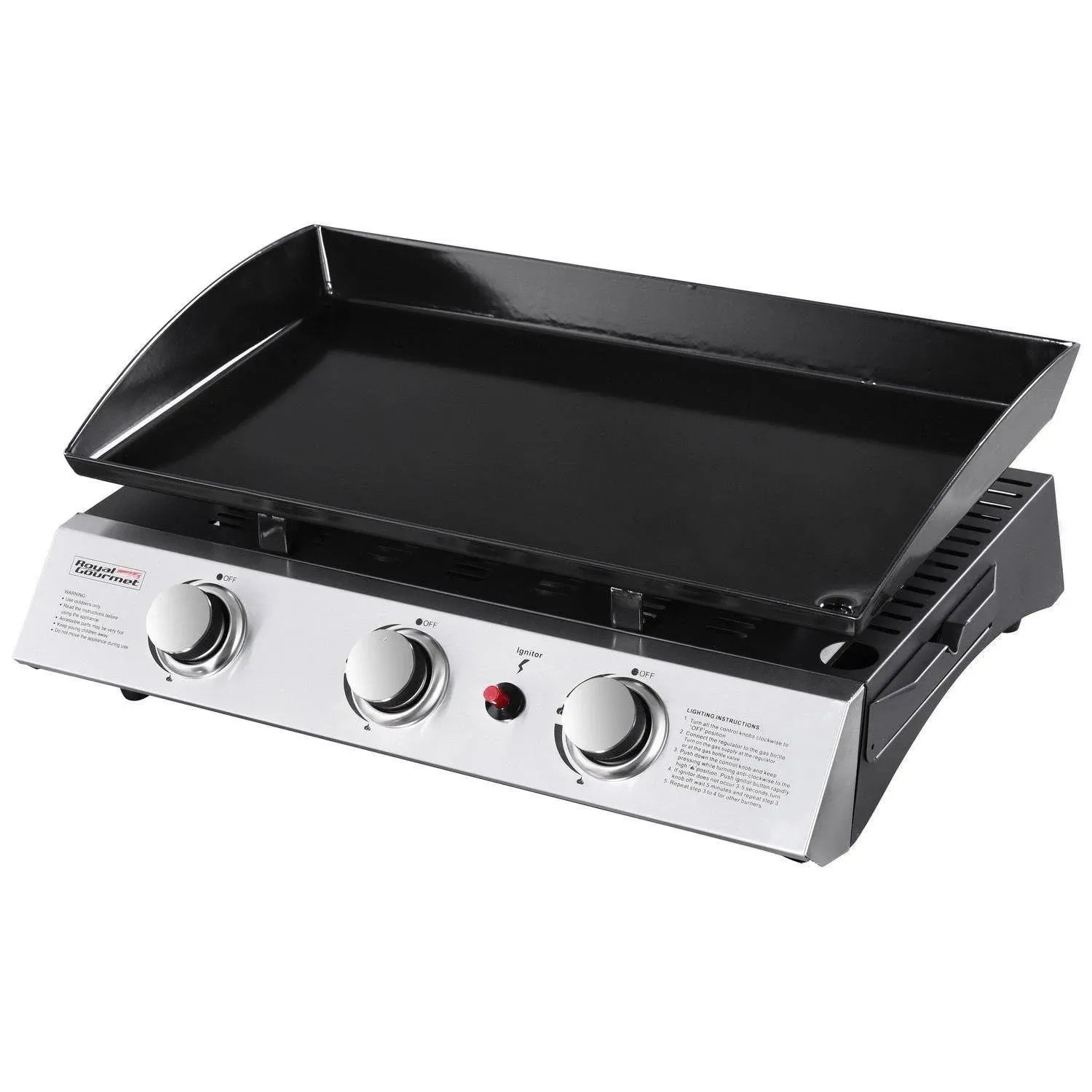 Royal Gourmet Pd1300 Portable 3-Burner Propane GAS Grill Griddle