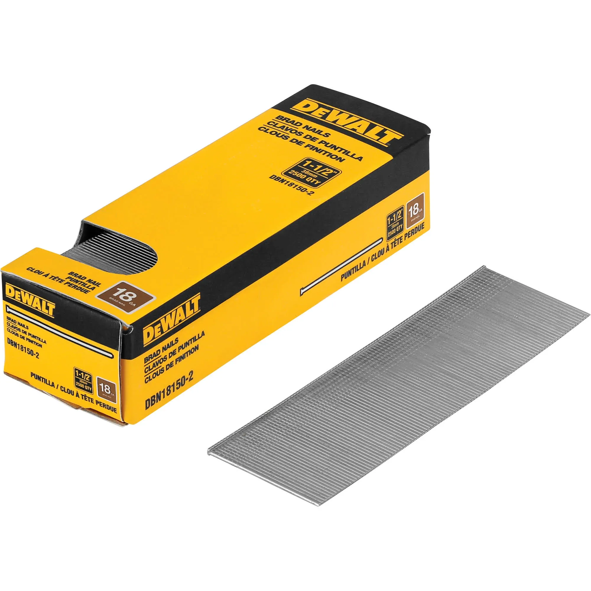 DEWALT 1.5 in. 18 Gauge Brad Nails (2, 500 PK) (DBN18150-2)