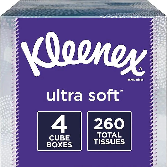 Kleenex Ultra Soft Tissue, 3-Ply, 4 Pack - 4 - 65 tissue cartons [260 tissues]