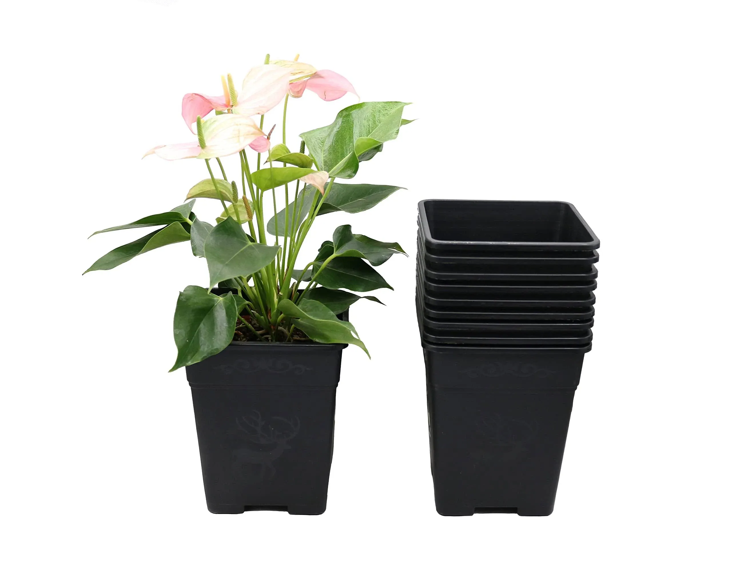 Cotta Planters Square Nursery Pot 15 Gallon Plastic Planters for Outdoor Indoor ...