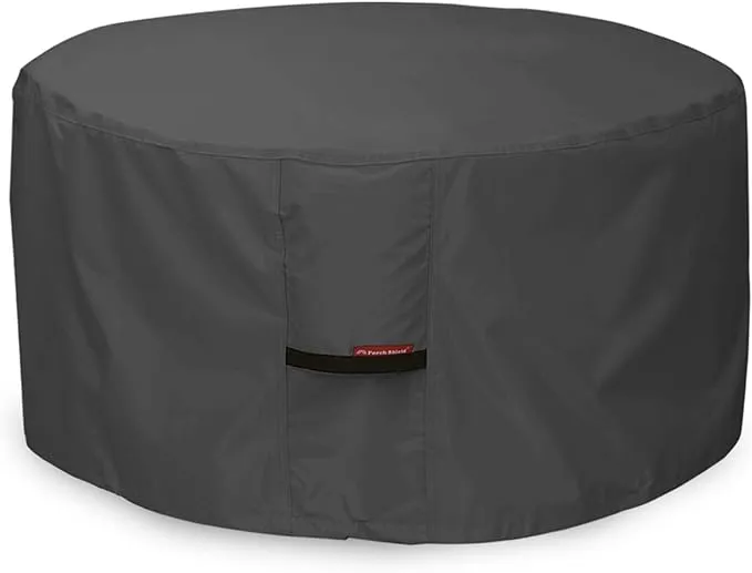 Porch Shield Fire Pit Cover - Waterproof 600D Heavy Duty Round Patio Fire Bowl Cover Black - 32 inch