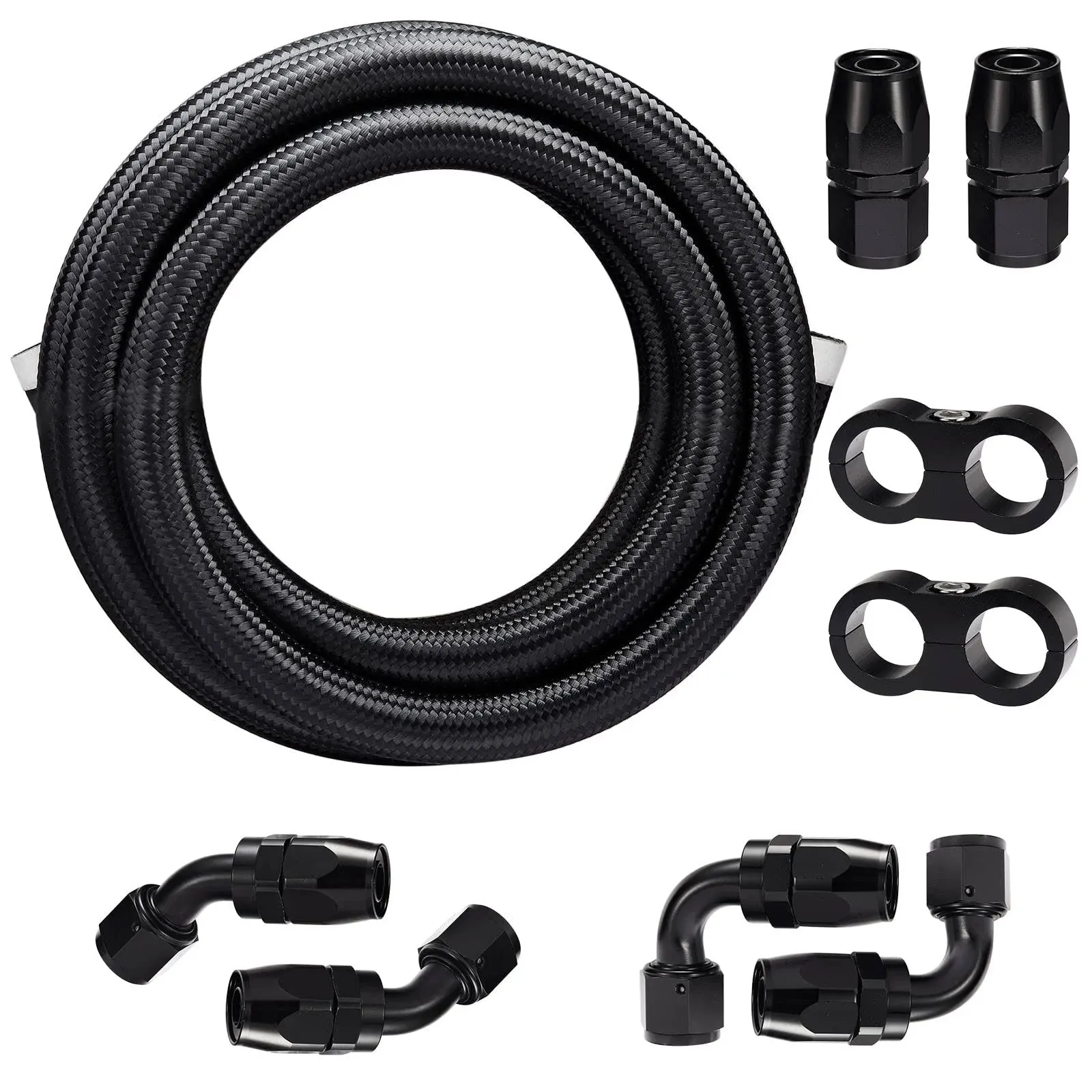 Fuel Line Kit 5/8&#034; 10an 10ft Nylon Stainless Steel Braided Cpe Oil Fuel Line Fit